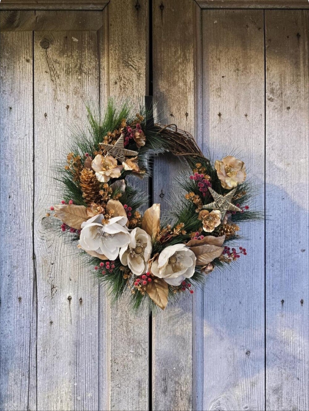 Luxe winter floral wreath